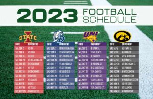 Iowa Universities 2023 Football Schedules