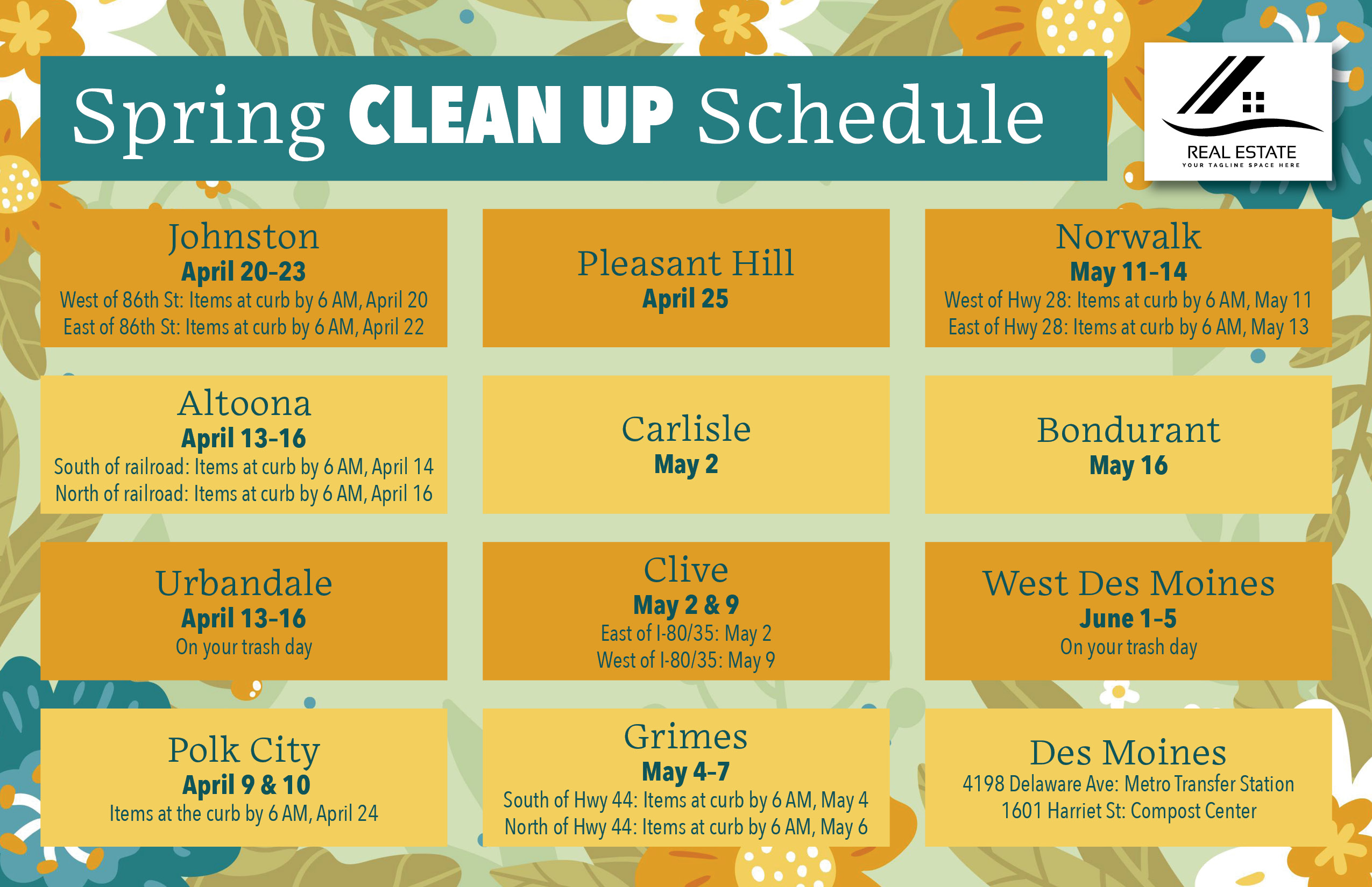 Spring Clean Up Schedule